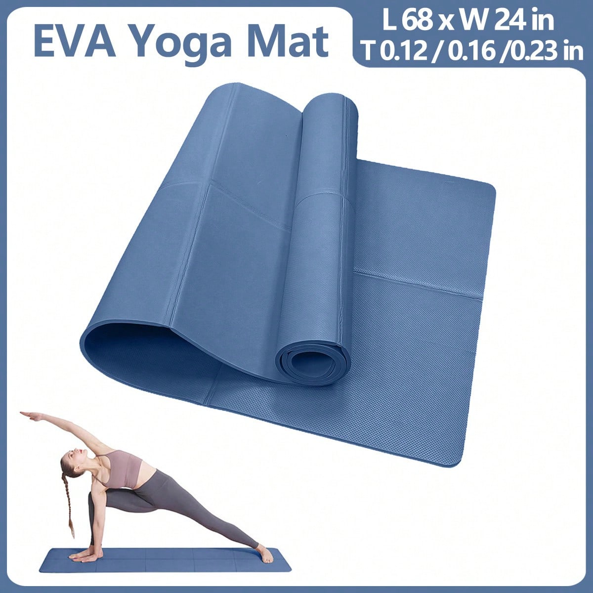 Thick Yoga Mat - 접이식 요가 매트 진한 파란색 친환경