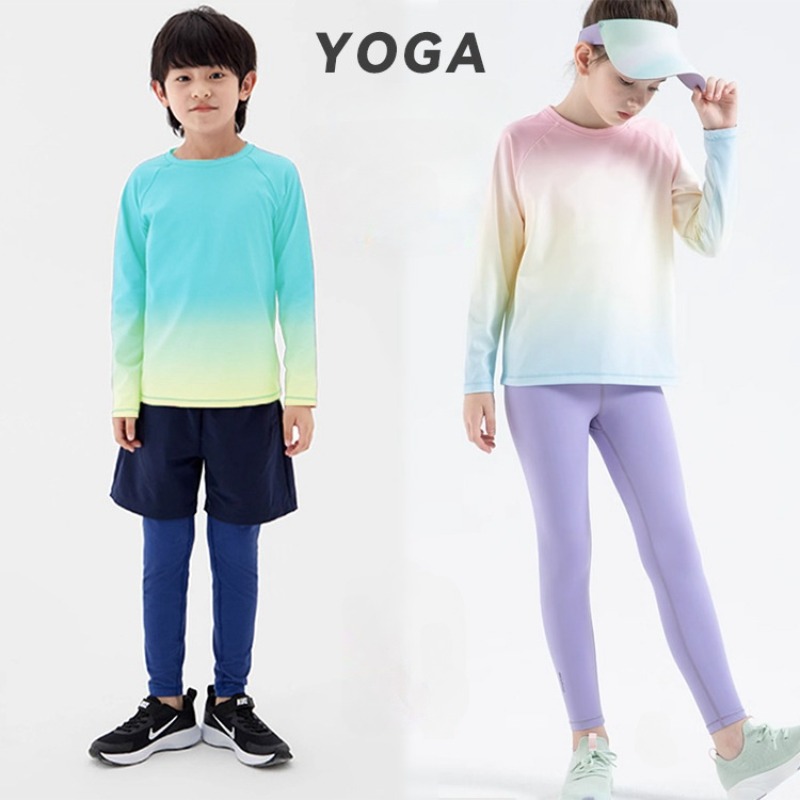 어린이 요가 셔츠 긴 소매 소년 소녀 스포츠 탑 그라디 - Yoga Fitness Girl 리뷰 및 가격