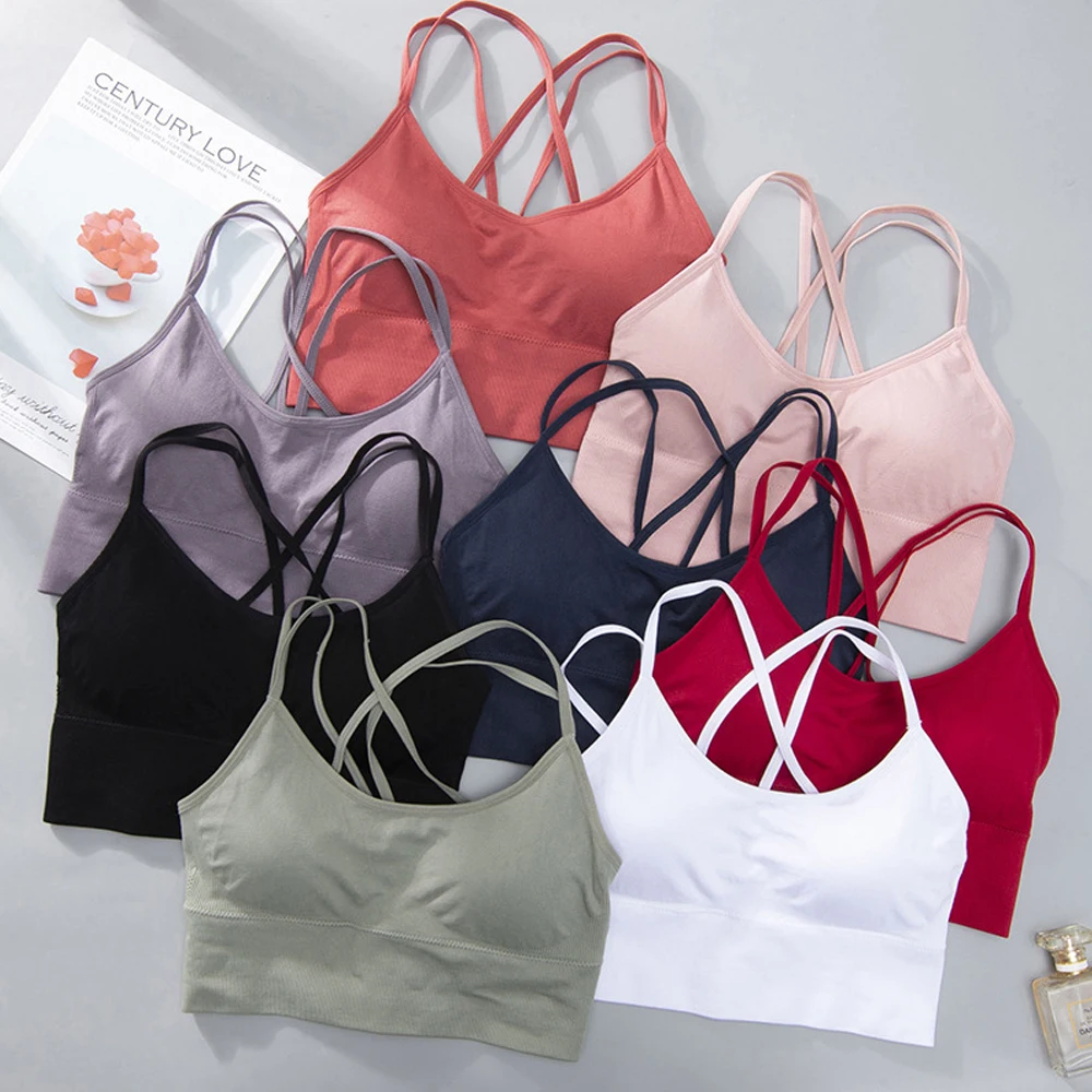 1PC 코 튼 스포츠 브래지어 여자 솔리드 스포츠 브래 - Yoga Fitness Girl 리뷰 및 가격