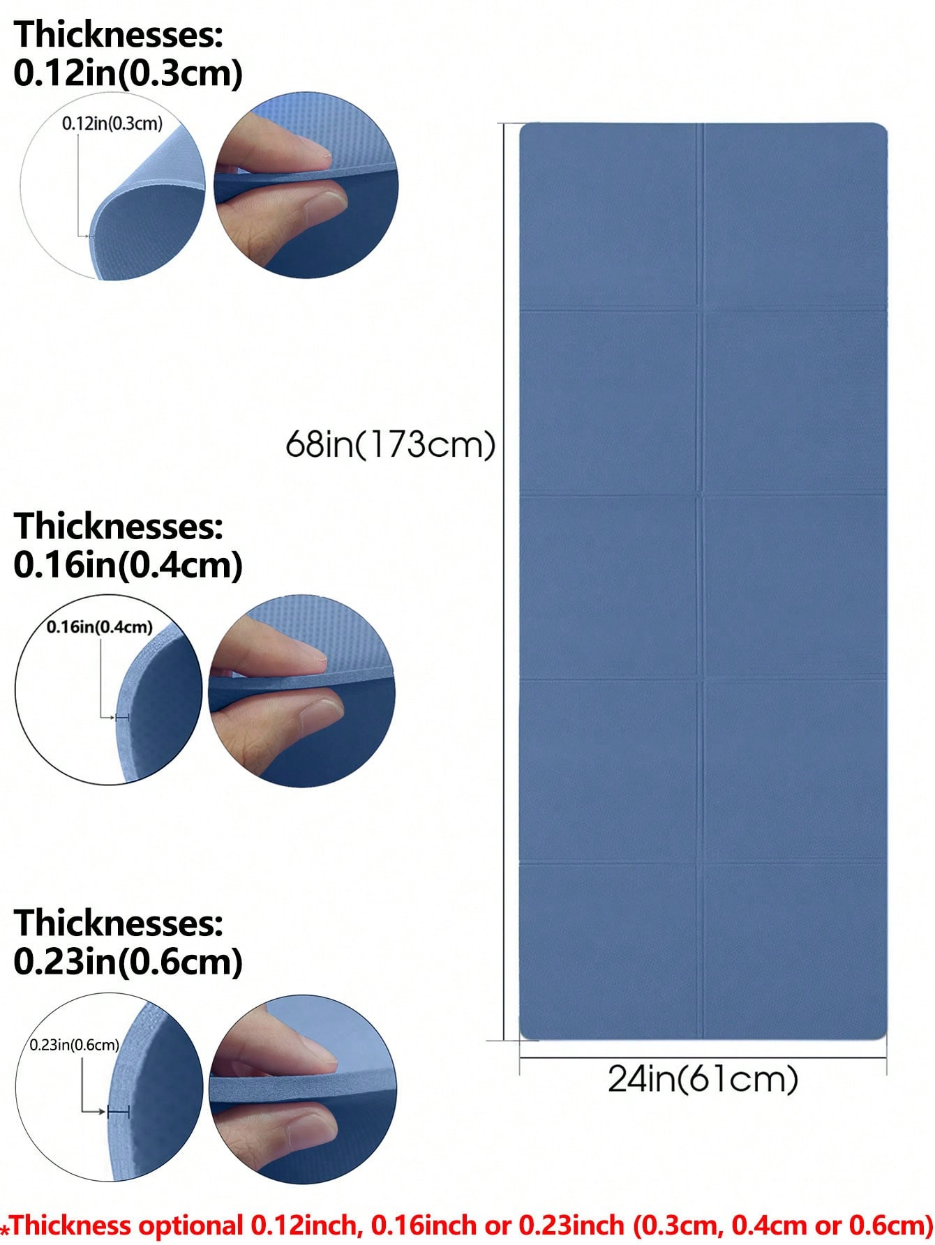 접이식 요가 매트 진한 파란색 친환경 EVA 접이식 여 - Thick Yoga Mat 리뷰 및 가격