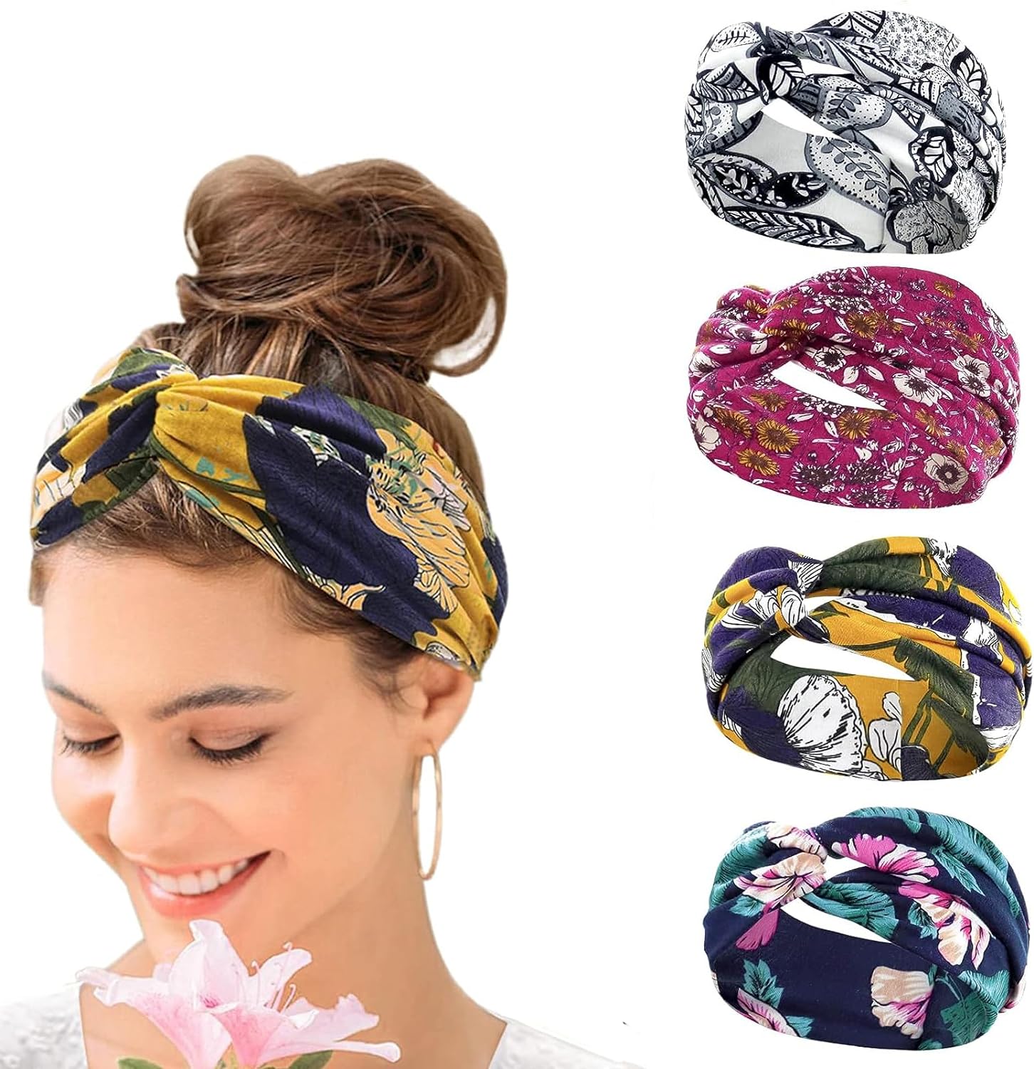 여성을위한 4 Pcs Boho 머리띠 여성과 소녀를위한 - Yoga Fitness Girl 리뷰 및 가격